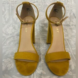 Report brand heels, mustard yellow color, size 7.5